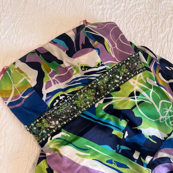 Colorful Strapless Maxi Dress Size XS/S, Y2K - Picture 3 of 7